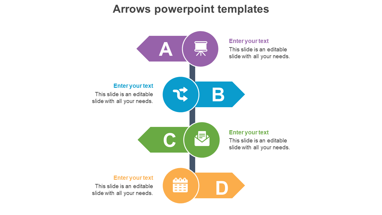 Four Node Arrows PowerPoint Templates Design